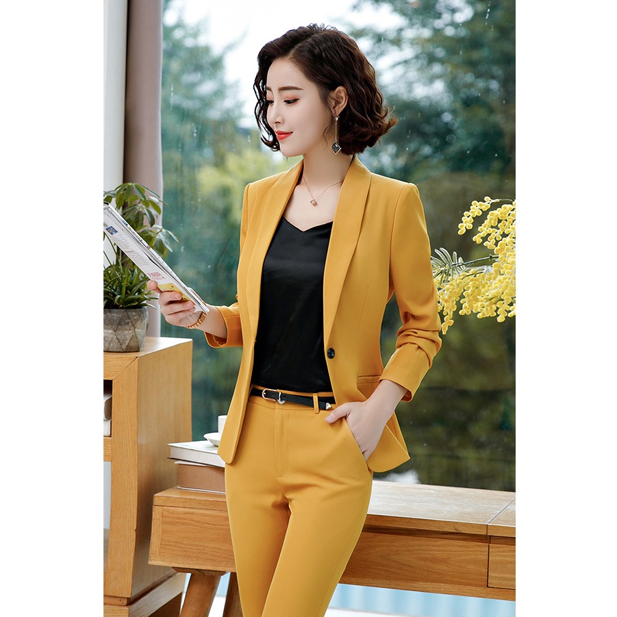 Tj26 long sleeve vest + pants long pants-yellow