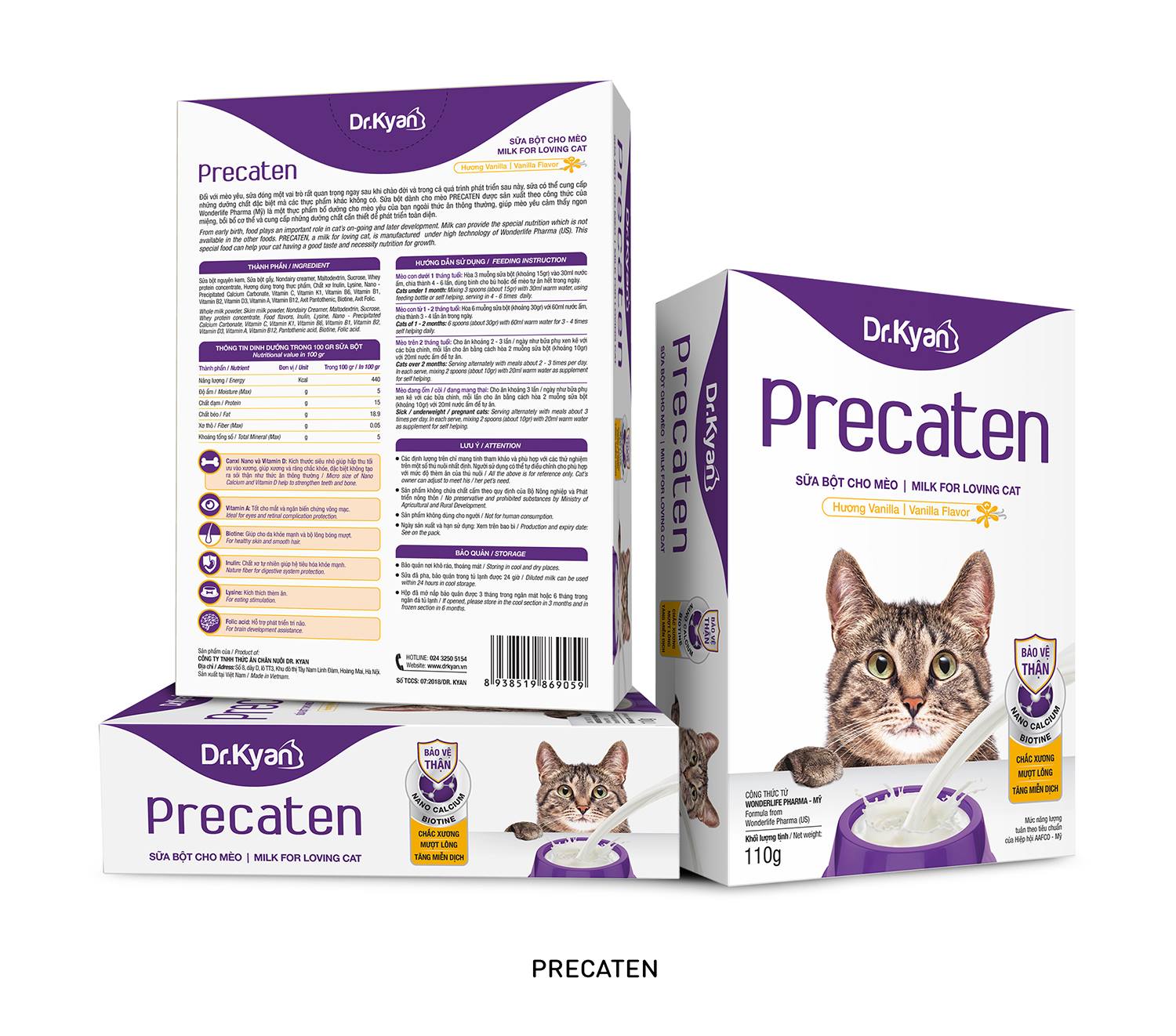Sữa bột cho mèo Dr Kyan Precaten