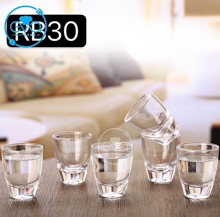 [HCM]Bộ 12 Ly Thuỷ Tinh Nhỏ Dáng Bầu 30Ml RB30