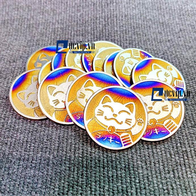 Tem titan logo mèo may mắn trang trí xe máy ms1898