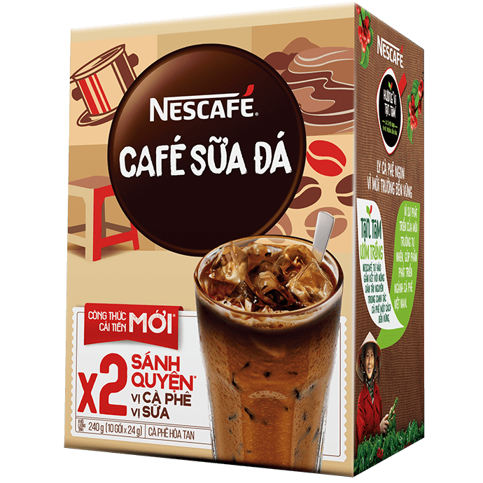 Cà phê sữa đá NesCafé 3 in 1 240g (10 gói x 24g)