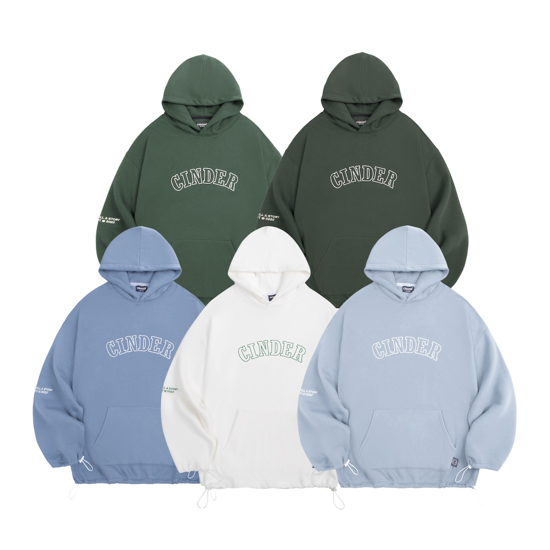 Áo Hoodie Cinder Academy, Áo Khoác Hoodie Zip Nam Nữ Form Rộng Thêu Cao Cấp