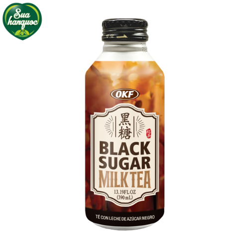 Trà Sữa Đường Đen (Black sugar milk tea) Hàn quốc OKF chai nhôm 390ml