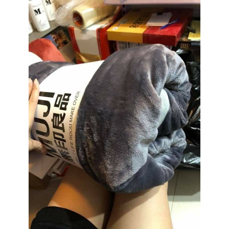 Chăn Muji spa lông thỏ,chăn văn phòng 1m15x2m