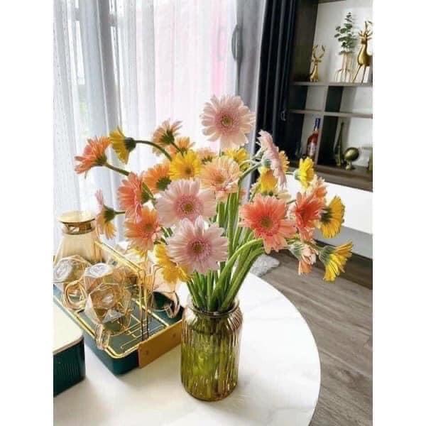 Lọ Hoa Thủy Tinh  Vintage Màu Hổ Phách
