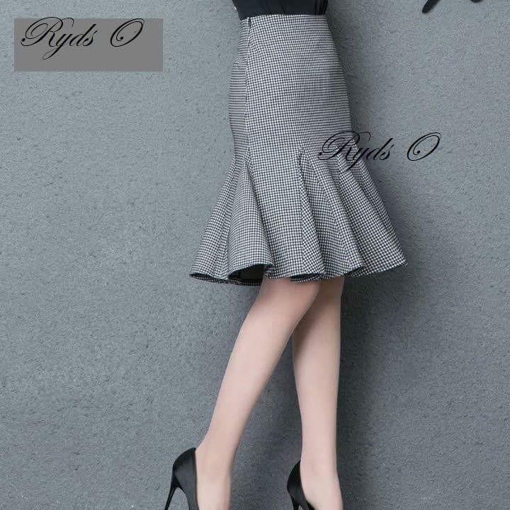 [HCM]chân váy đuôi cá sọc caro nhí