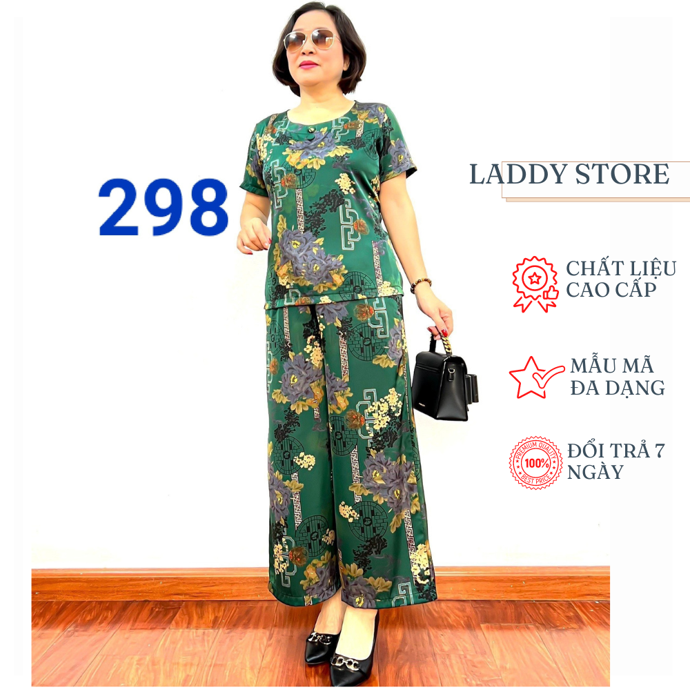 Đồ bộ lụa satin nữ trung niên cao cấp sang trọng cho mẹ cho bà 2023 - laddy store