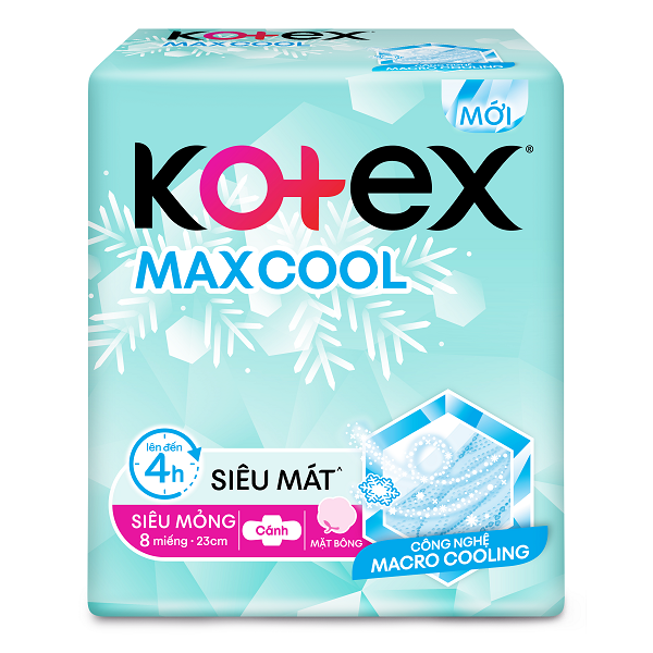 Băng vệ sinh Kotex Maxcool 8 miếng/gói có cánh