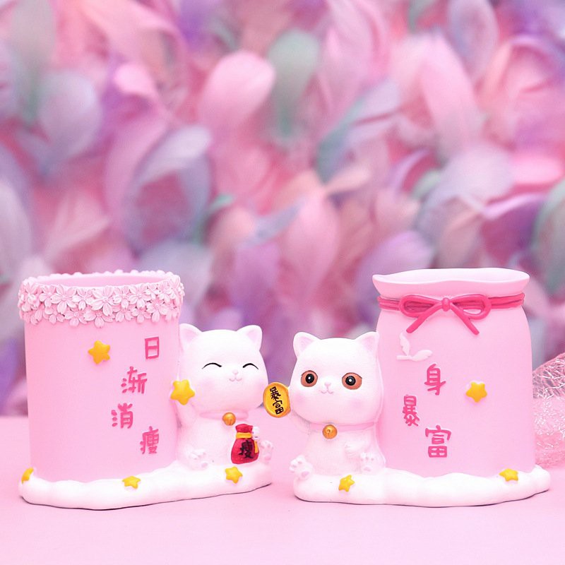 [HCM]Ống Cắm Bút Mèo Lucky