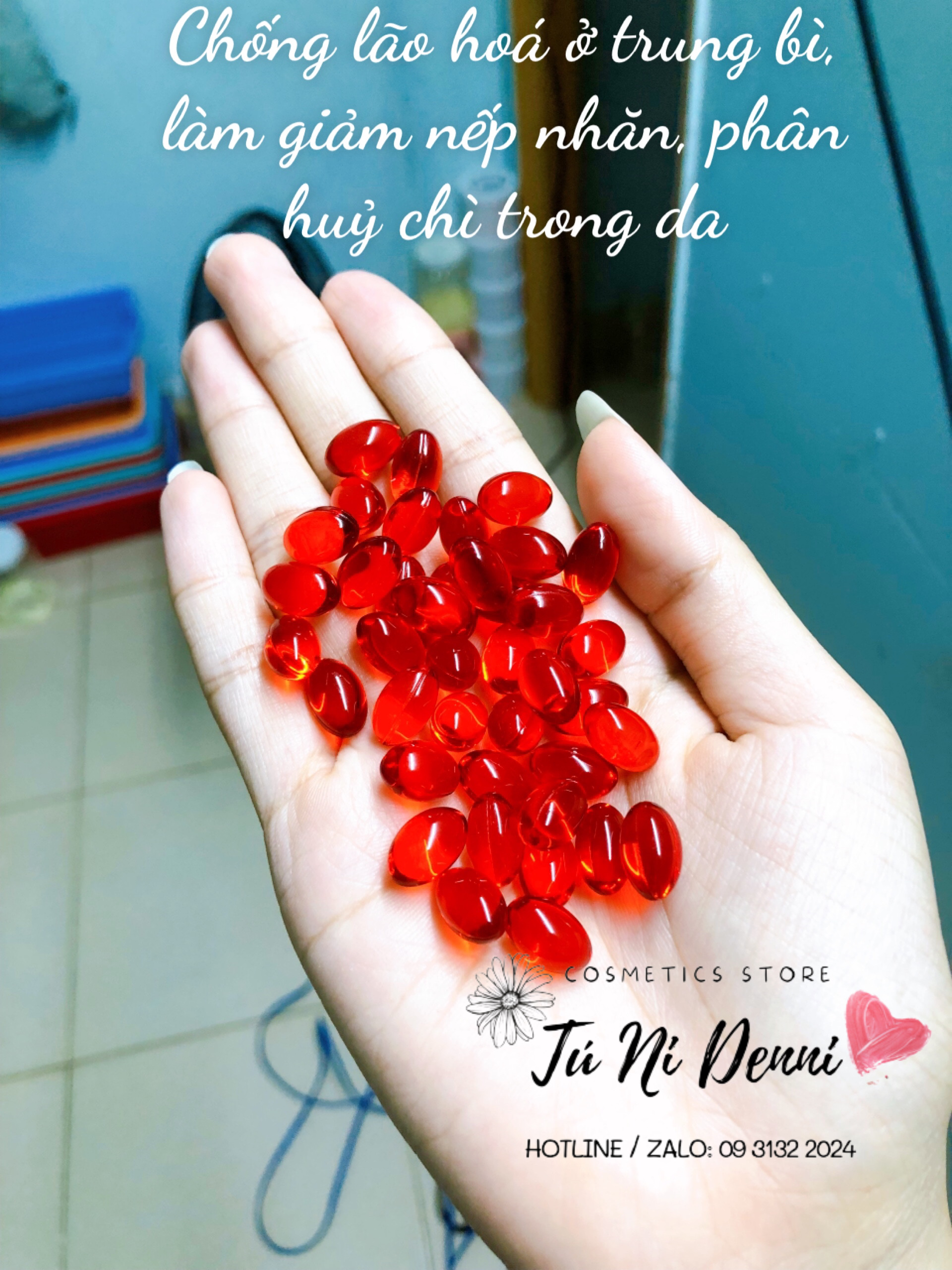 Set 50 viên chống lão hóa da, serum dưỡng trắng da pha kem