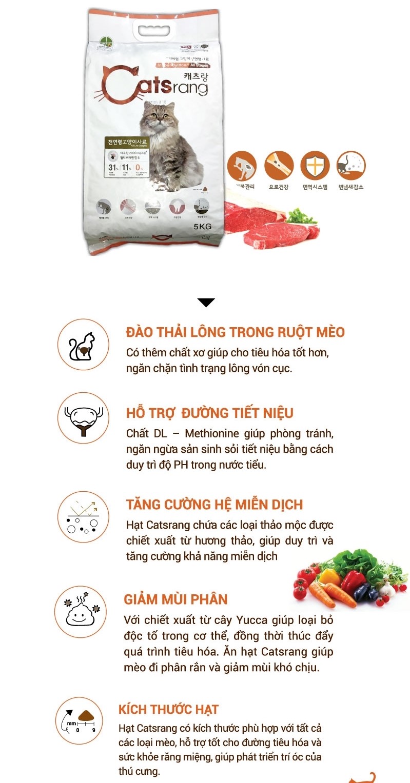 [1kg/5kg] Hạt Cho Mèo Mọi Lứa Tuổi (All Stages) Catsrang