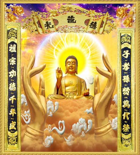 Tranh dán tường 3D Bàn thờ 80cm*120cm