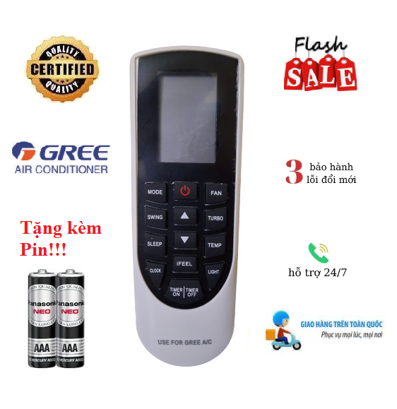 Điều khiển điều hoà Gree các dòng GWC GWH 1 chiều 2 chiều Inverter- Hàng tốt