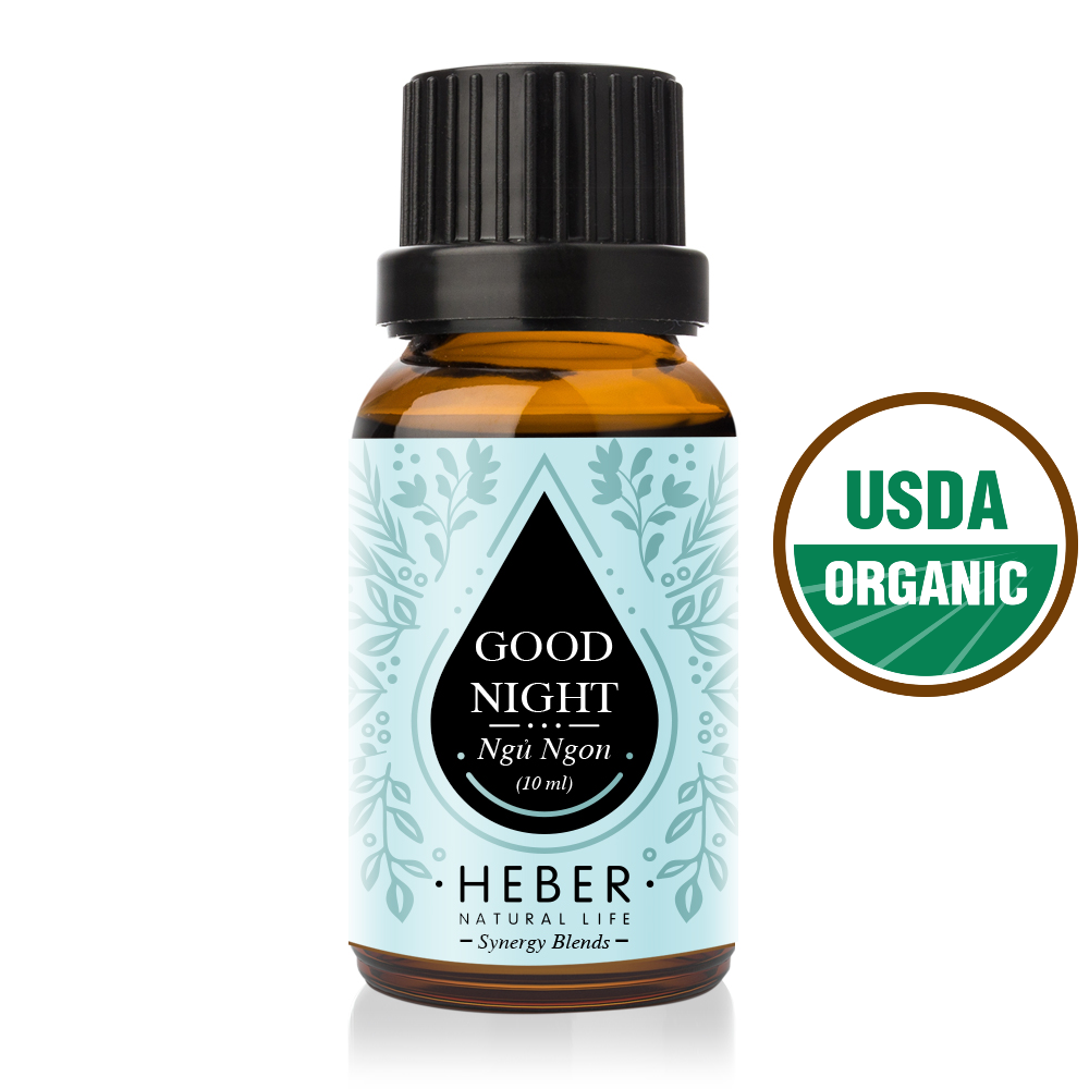 Tinh Dầu Ngủ Ngon - Good Night Blends Heber Natural Life, 100% Thiên Nhiên Nguyên Chất, Cao Cấp Nhập Khẩu, Xông Thơm Phòng, Hương Dịu Nhẹ