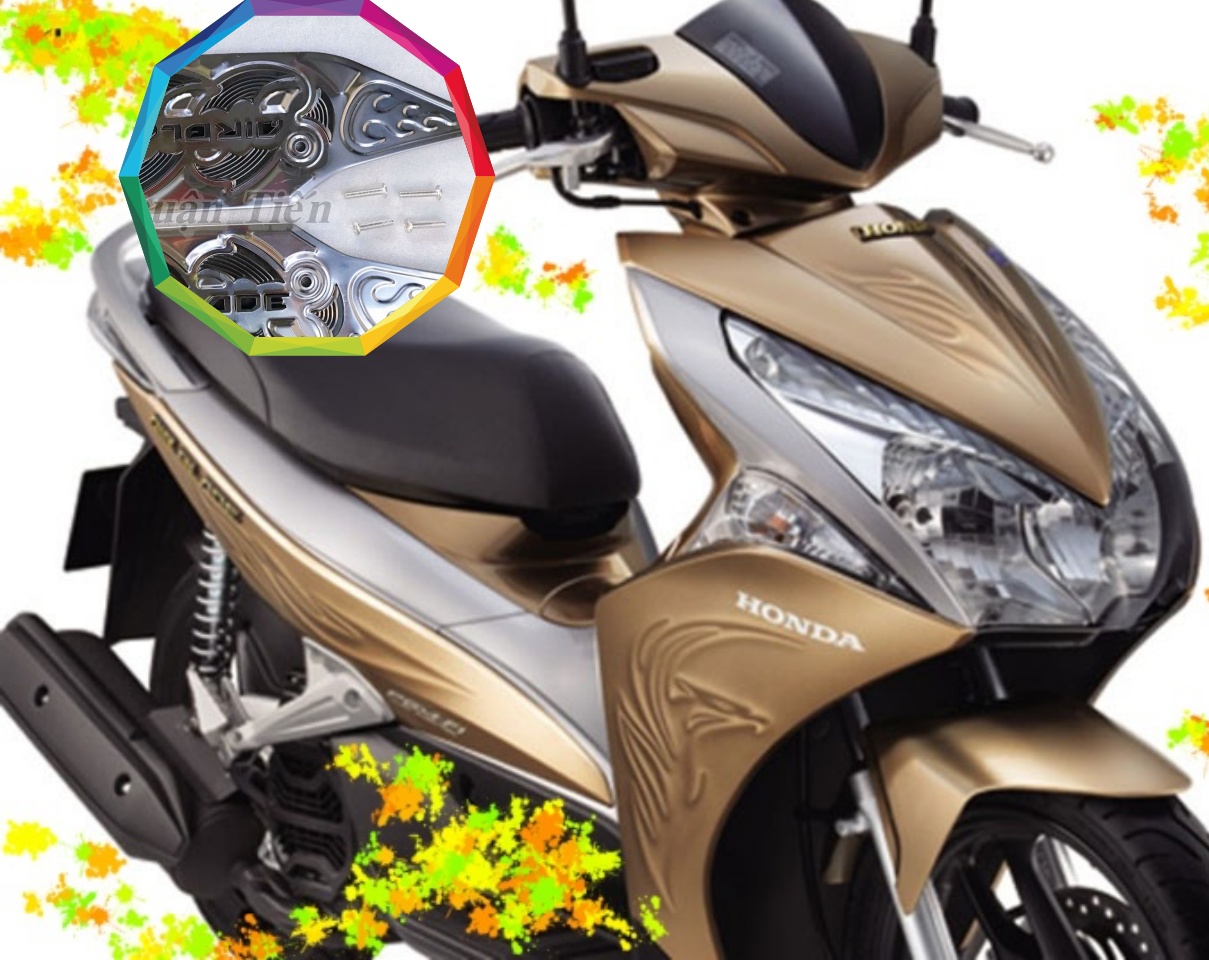 Rugs foot air blade 2011 - 2012 125 cc stainless steel (AB cow head)-TTHC, stainless steel high-grade stamping eyelid not sharp, screws stainless steel comes, pattern embossed rubber