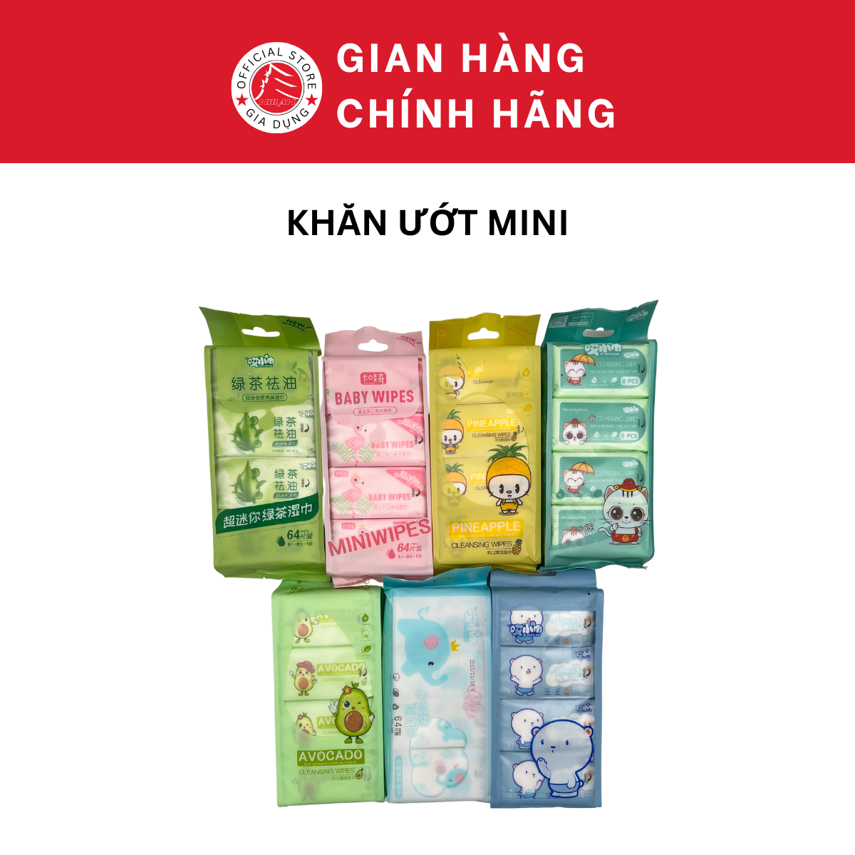 Khăn giấy ướt mini siêu tiện lợi 8 gói/ bịch