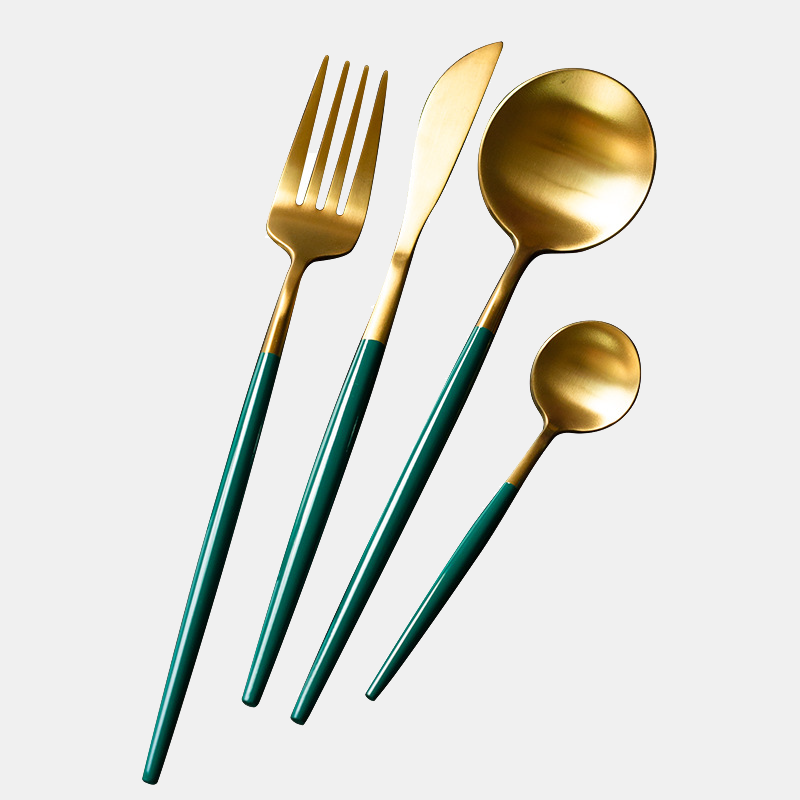 Bộ đồ ăn bít tết inox mạ vàng cao cấp Yeahcook