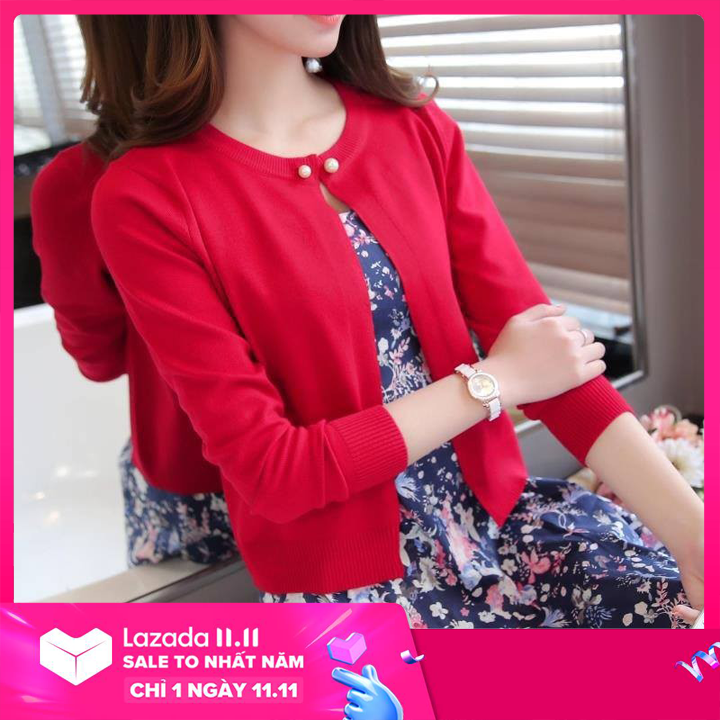 Áo Khoác Len Cardigan cúc ngọc
