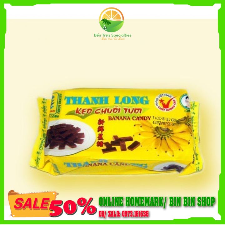 [Túi 480G] Kẹo chuối tươi Thanh Long- đồ ăn vặt