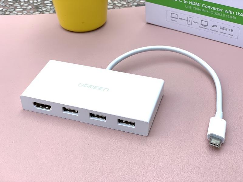 Cáp chuyển đổi USB Type C sang HUB 3.0 và HDMI Ugreen 40374 - 40374