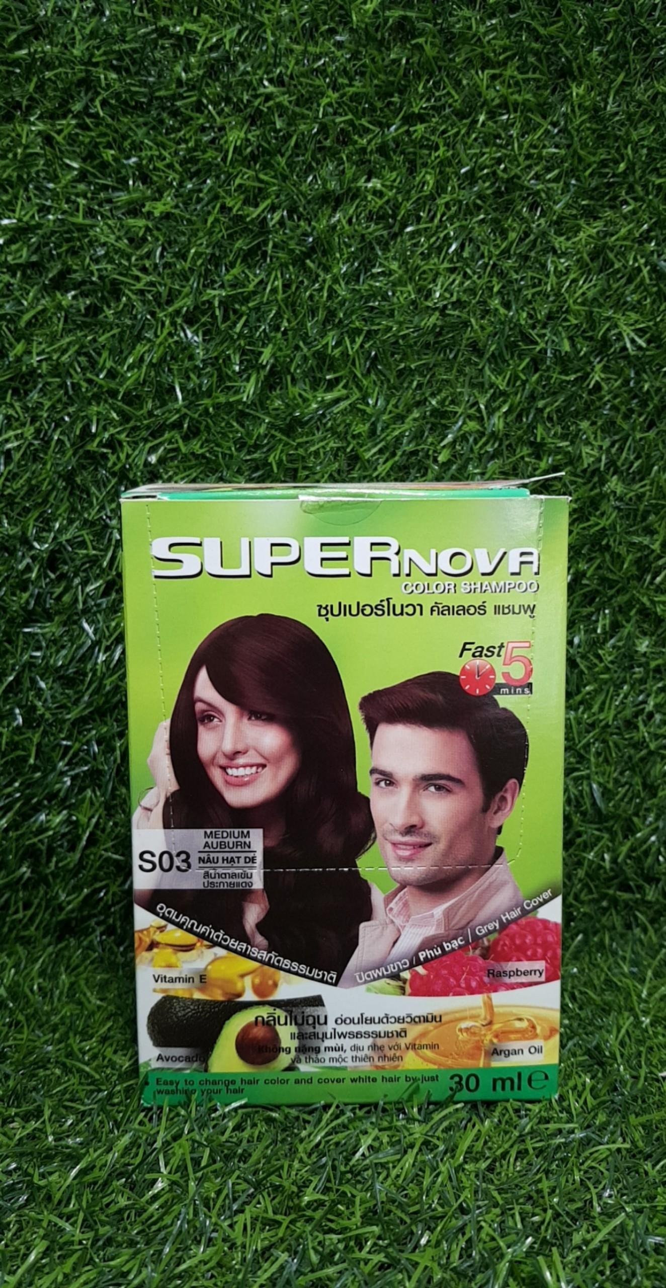 [HCM]Dầu gội nhuộm tóc Super Nova hộp 12 gói