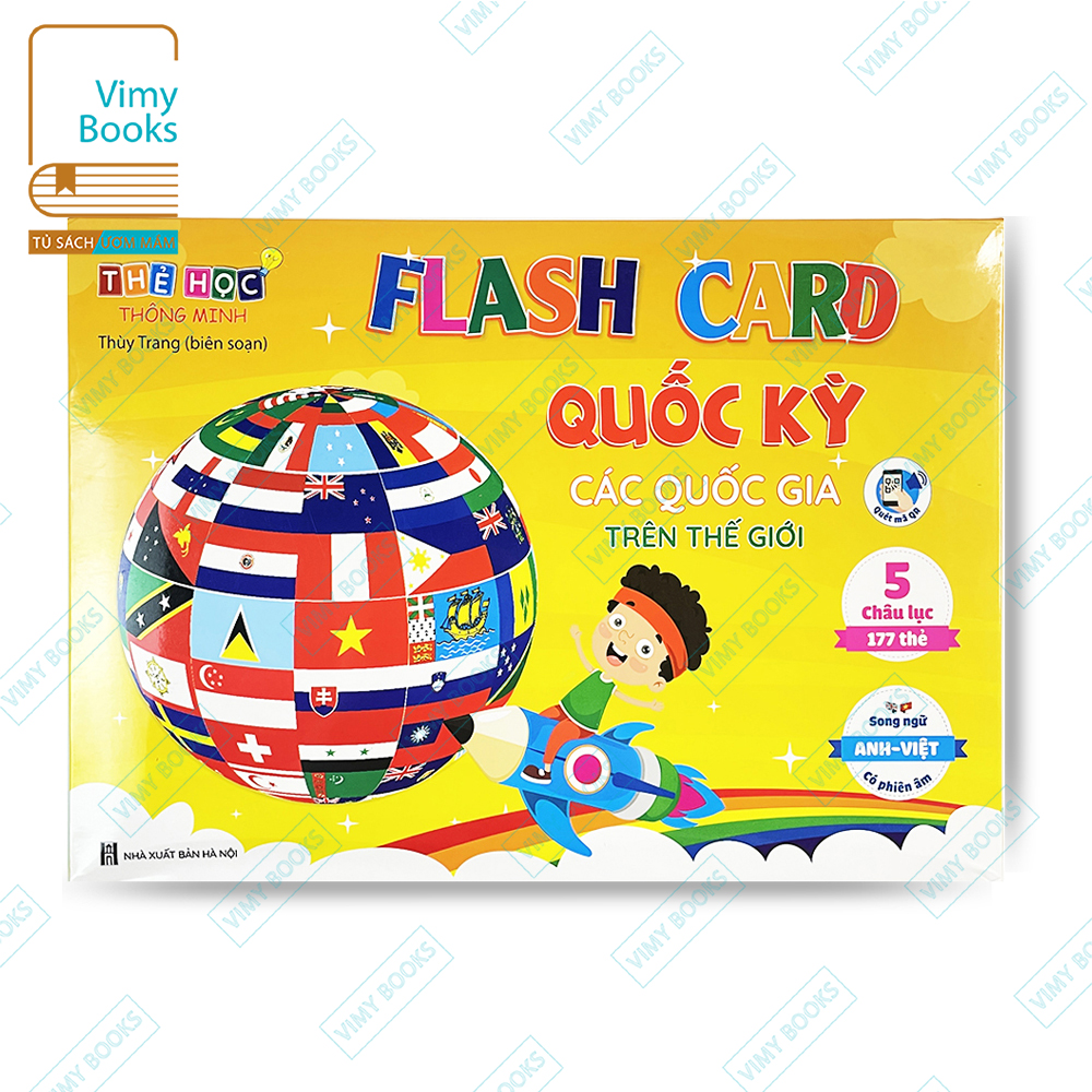 Sách - flash card quốc kỳ các quốc gia trên thế giới - thẻ học thông minh