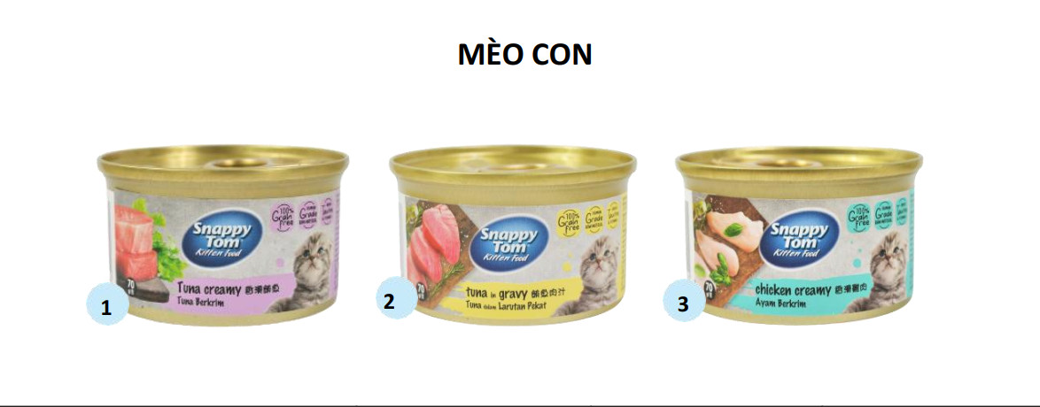 PATE CHO MÈO SNAPPY TOM PREMIUM LON 85GR