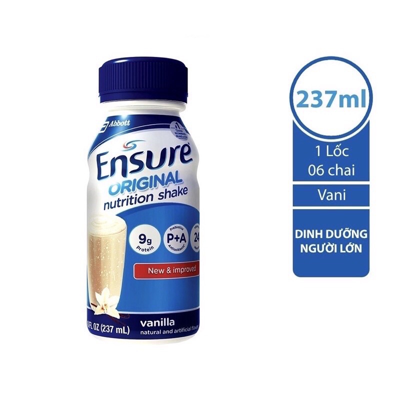 (4/24) Thùng 24 Chai sữa nước, sữa bột pha sẵn Ensure Original 237ml