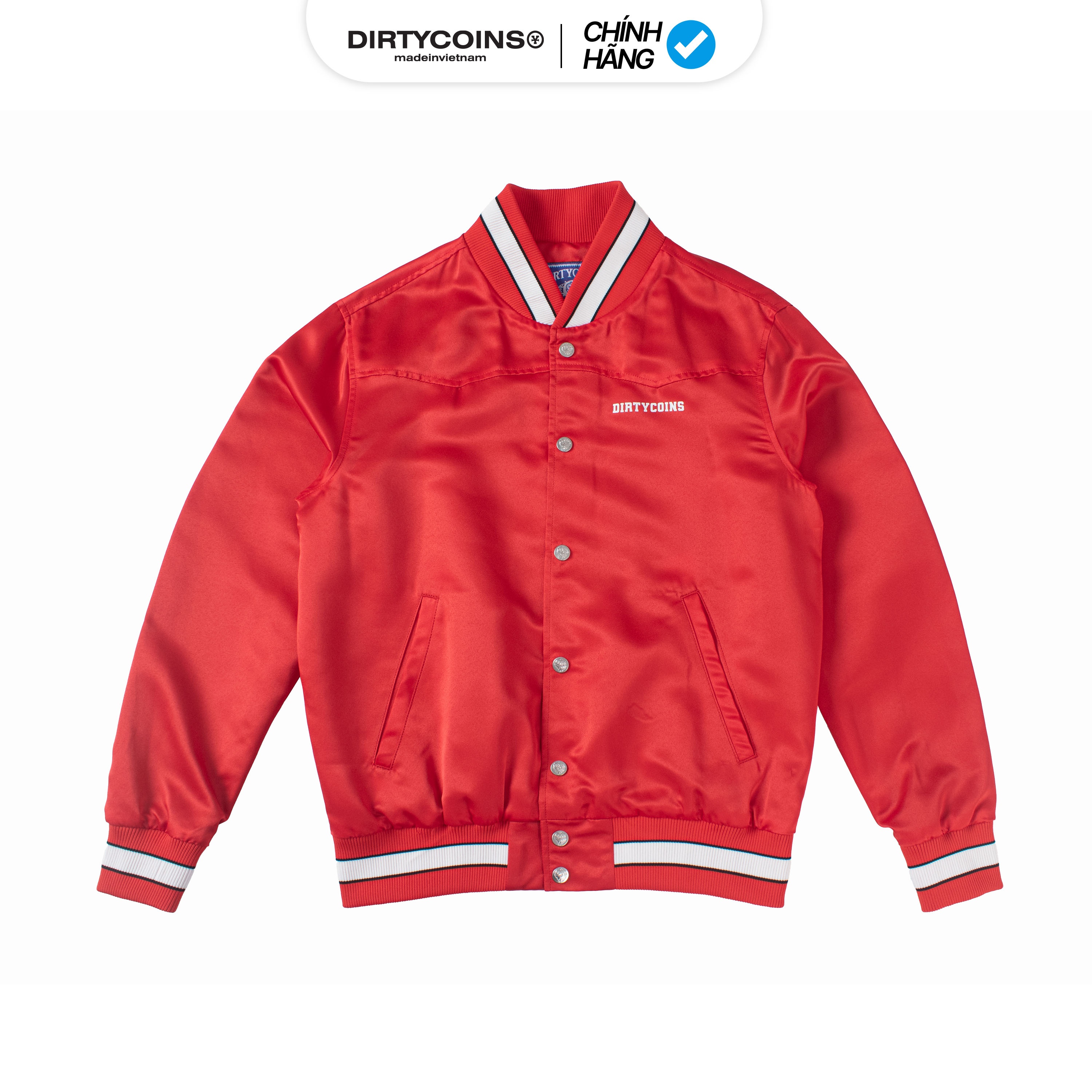 Áo Khoác DirtyCoins Nylon Varsity Jacket - Red