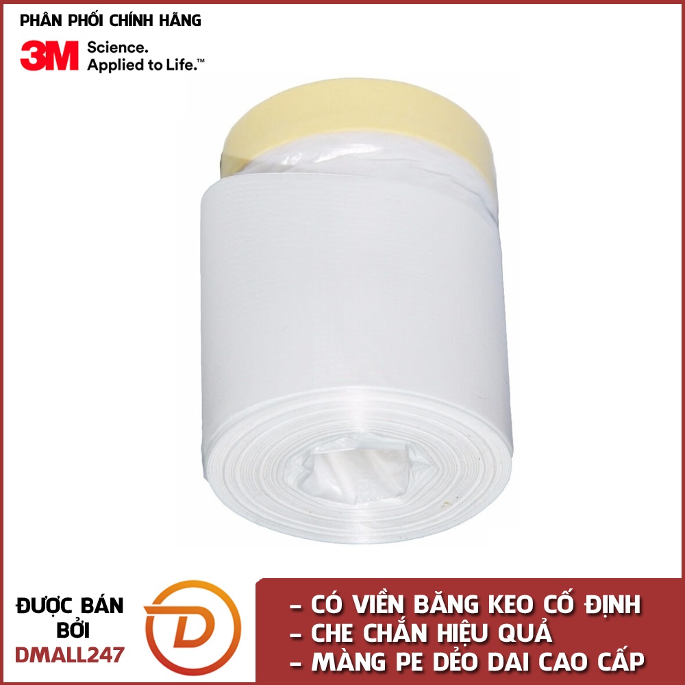 Băng keo nilon che khi phun sơn và chống bụi bẩn 3M 7021  - Dmall247, hàng chính hãng, che sơn