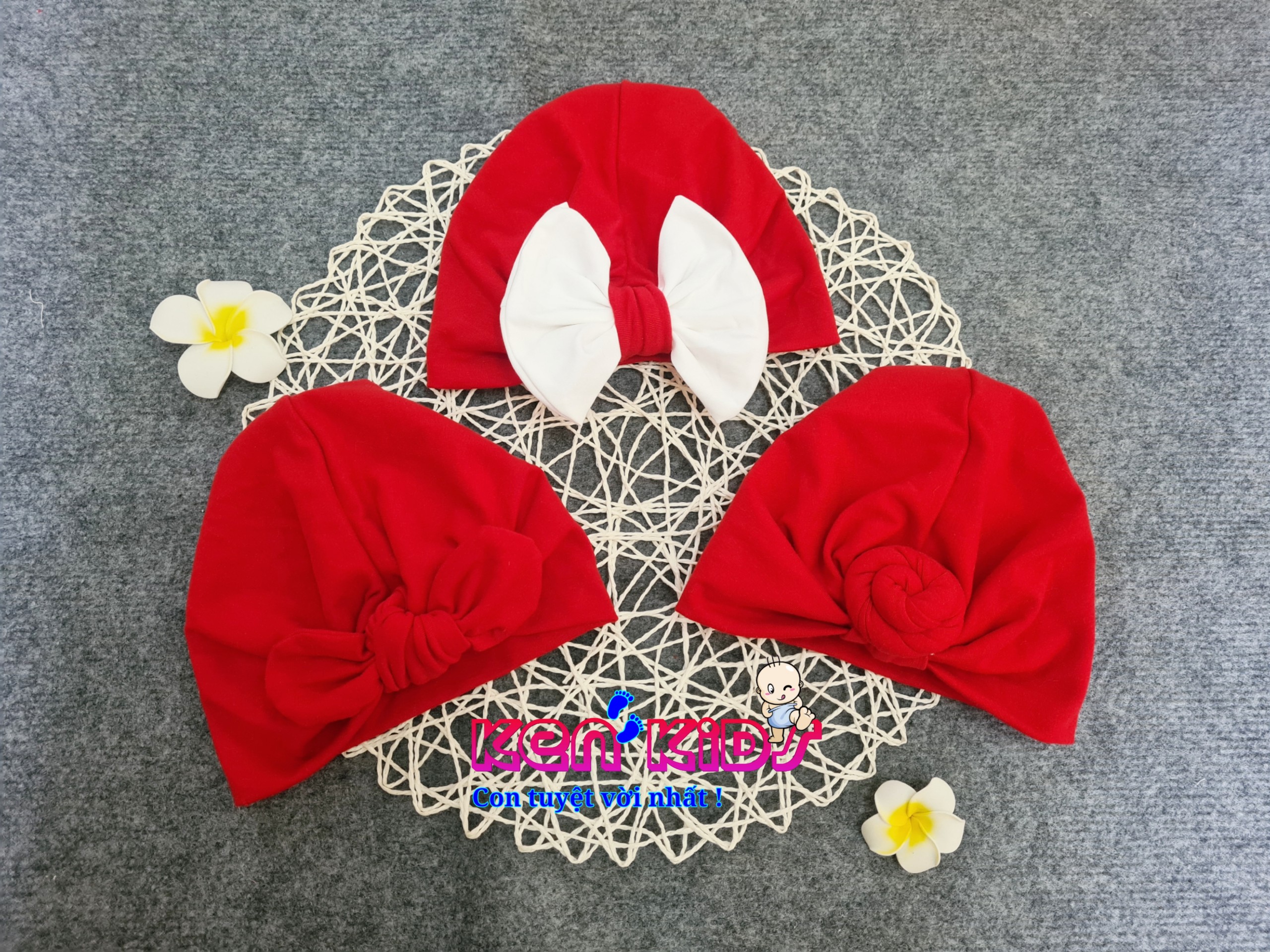 (5-10kg) Nón mũ Turban kiểu Ấn màu đỏ cho bé