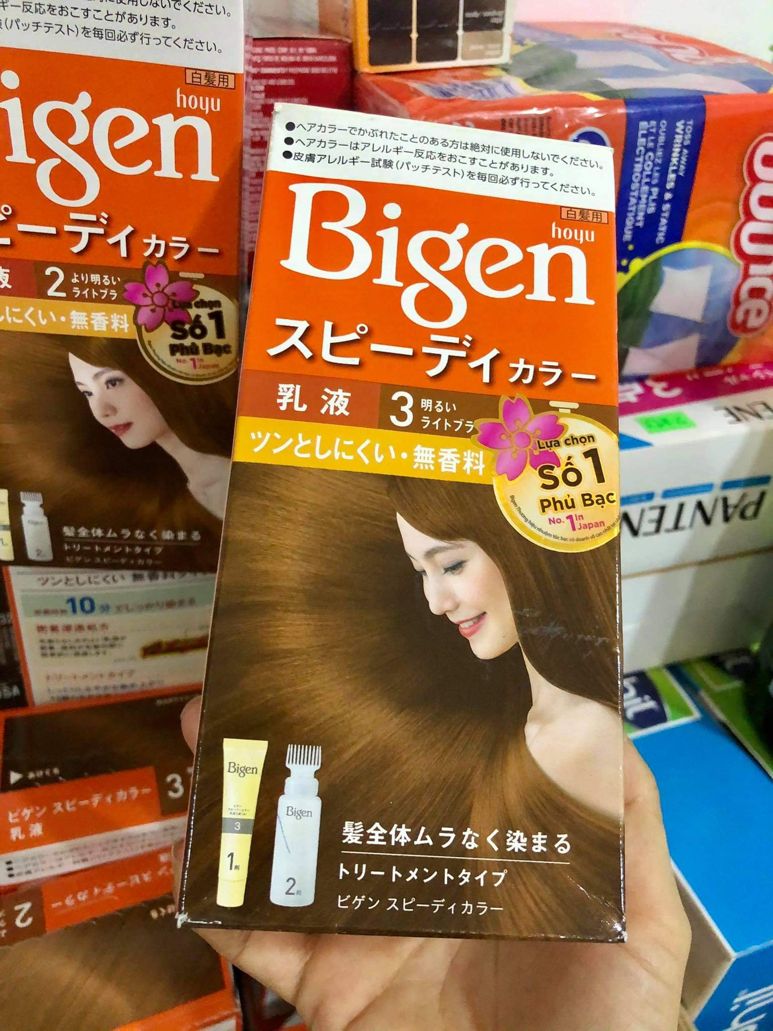 [HCM]  TÓC PHỦ BẠC BIGEN NỘI ĐỊA NHẬT (MÀU SỐ 3 - MÀU NÂU) - HÀNG NỘI ĐỊA NHẬT