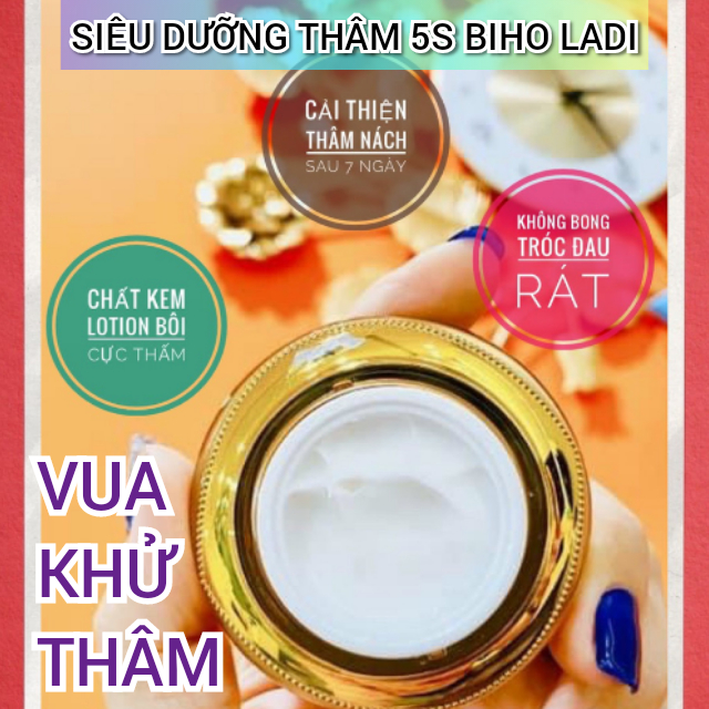 [HCM]Kem siêu dưỡng thâm 5S biho ladi 20g(chuyên khử thâm nách bẹn môngbikini và khử mùi)