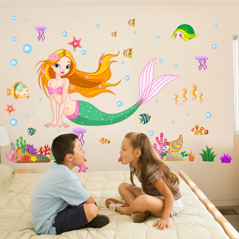 Decal dán tường nàng tiên cá LC7082