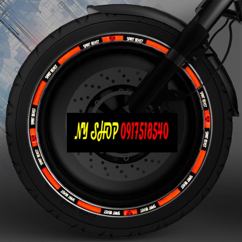 TEM DÁN VÀNH SPIRIT BEAST PHẢN QUANG (MẪU ĐEN ĐỎ ) L1