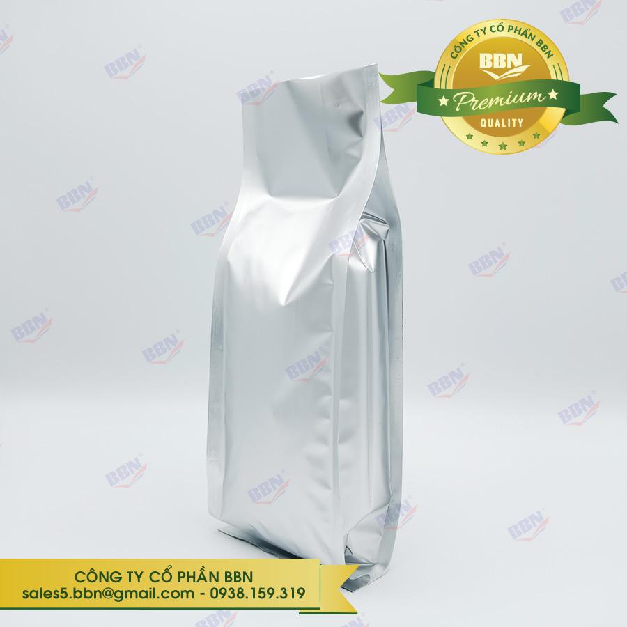Túi bạc mờ 4 biên  8x21cm đựng 100g cafe (ĐVT Kg)