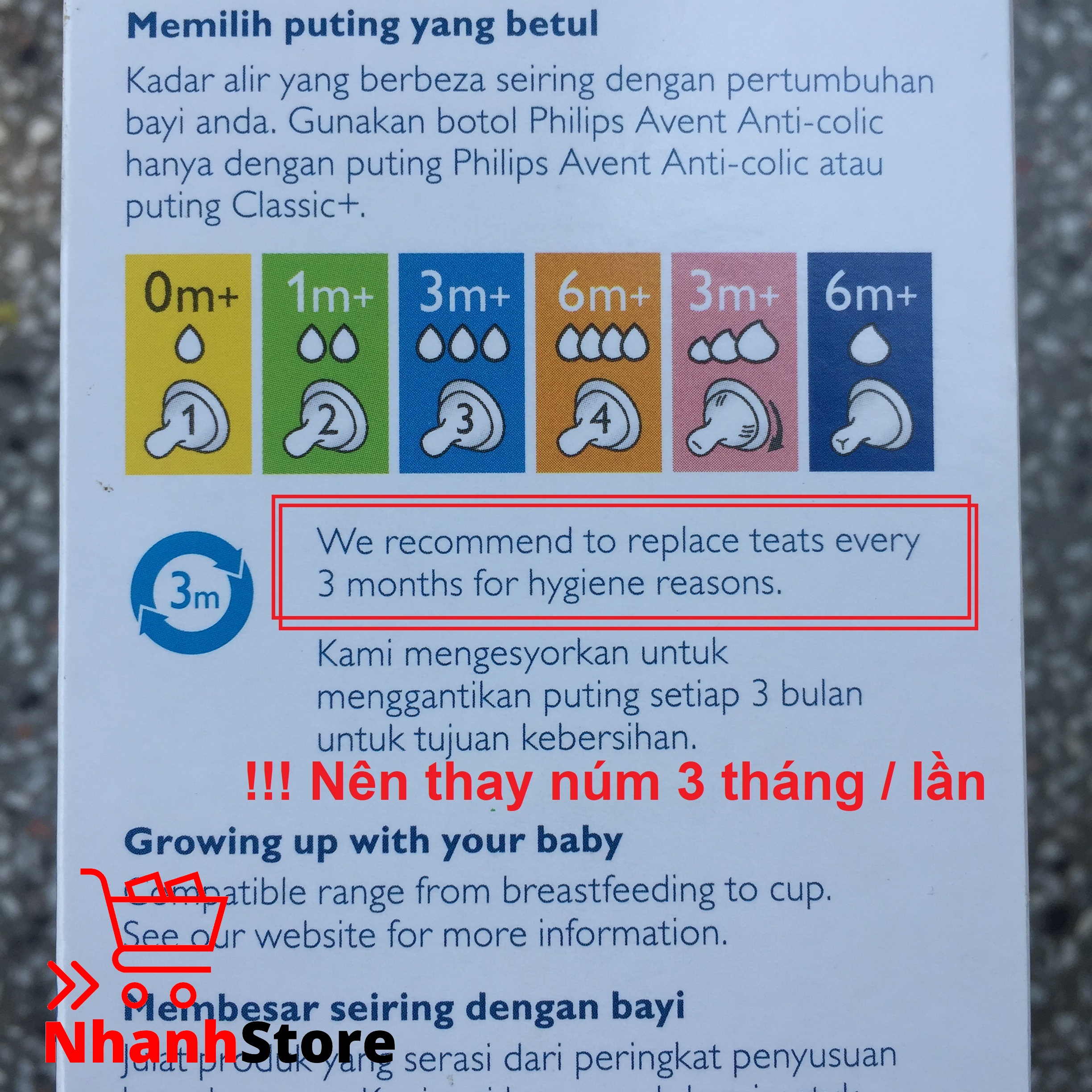 Bình sữa Philips Avent Classic 330ml (Núm số 3, 6 tháng+)