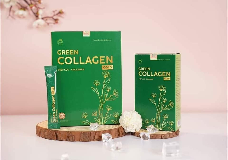 Bột Diệp Lục Collagen Gold Mẫu Mới 30 Gói
