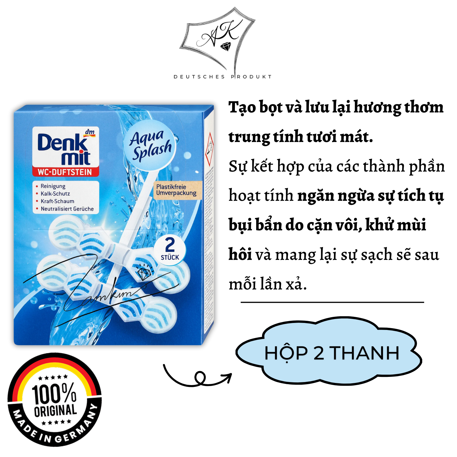 [ Hàng Đức ] Viên treo bồn cầu nội địa Đức - Denkmit