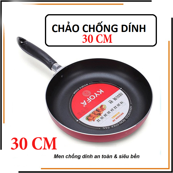 [CHẢO TO - 30CM] Chảo chống dính tay cầm cách nhiệt 30 cm/Chảo đáy tản nhiệt đều nấu ăn nhanh cho căn bếp thêm tiện lợi