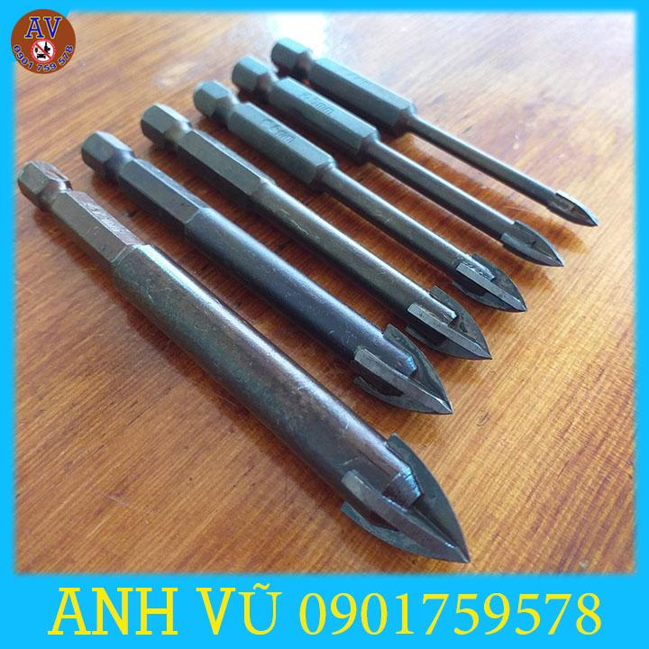 Bộ 6 mũi khoan đa năng, khoan kính, tường gạch men, đá hoa cương