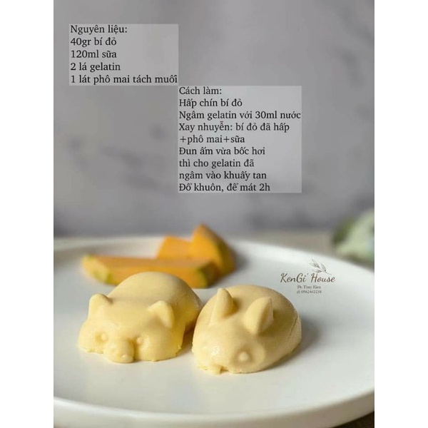 Khuôn silicon Thỏ Heo làm pudding cho bé