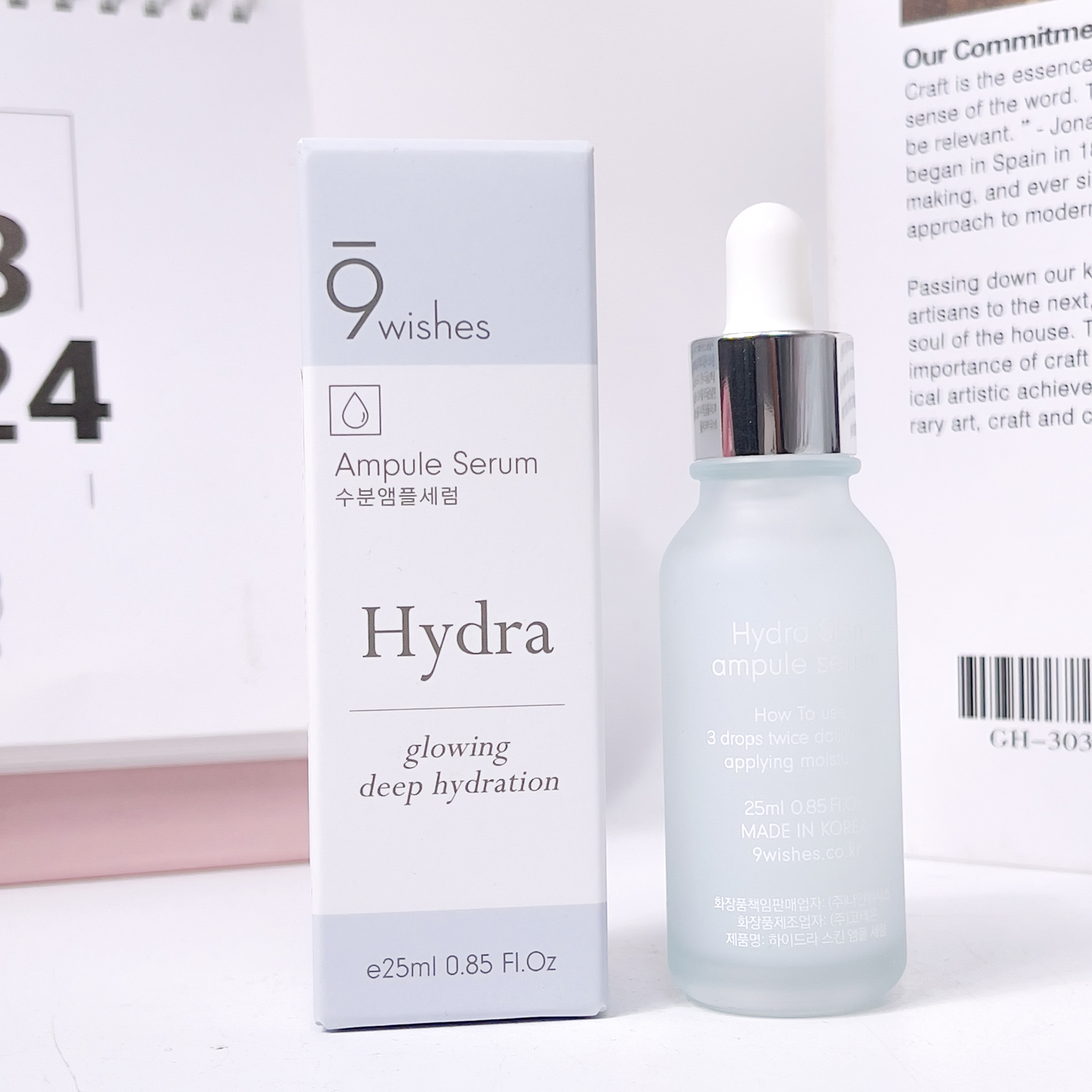 Tinh chất 9 Wishes Hydra Glowing & Deep Hydration Ampule Serum 25ml ( Full - Chiết )