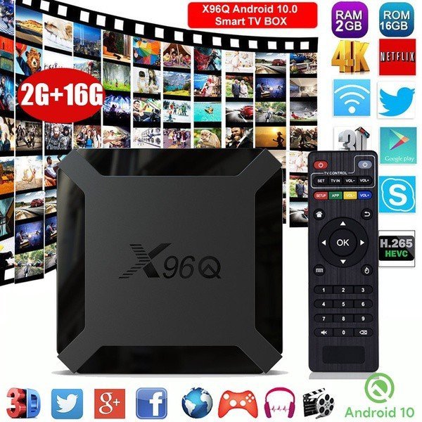 ANDROID Tv Box X96Q 4k Allwinner H313 Quad Core 2gb 16gb Youtbe Và Phụ Kiện
