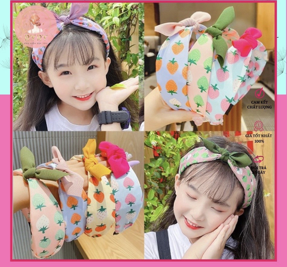 BỜM CÀI TÓC NƠ BỌC VẢI BẢN TO CUTE CHO BÉ