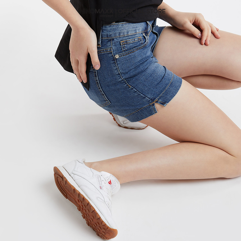 Ninomaxx quần jean short nữ dáng ôm co giãn tốt 1910047