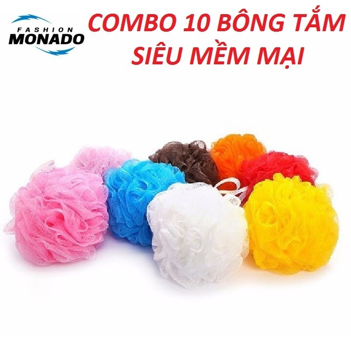 Bông tắm tròn size 10*10cm mềm mịn  có ảnh thật