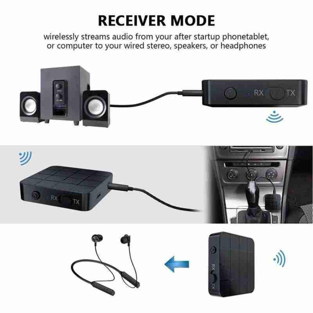 2In1 Bluetooth 5.0 Wireless Audio Transmitter Receiver and Aux Rca Connectivity Durable Practical Mp3 Stable Adapter Hifi M2I3