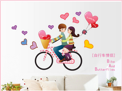 [HCM]DECAL DÁN TƯỜNG DÂY LEO VÀ XE ĐẠP TÌNH NHÂN