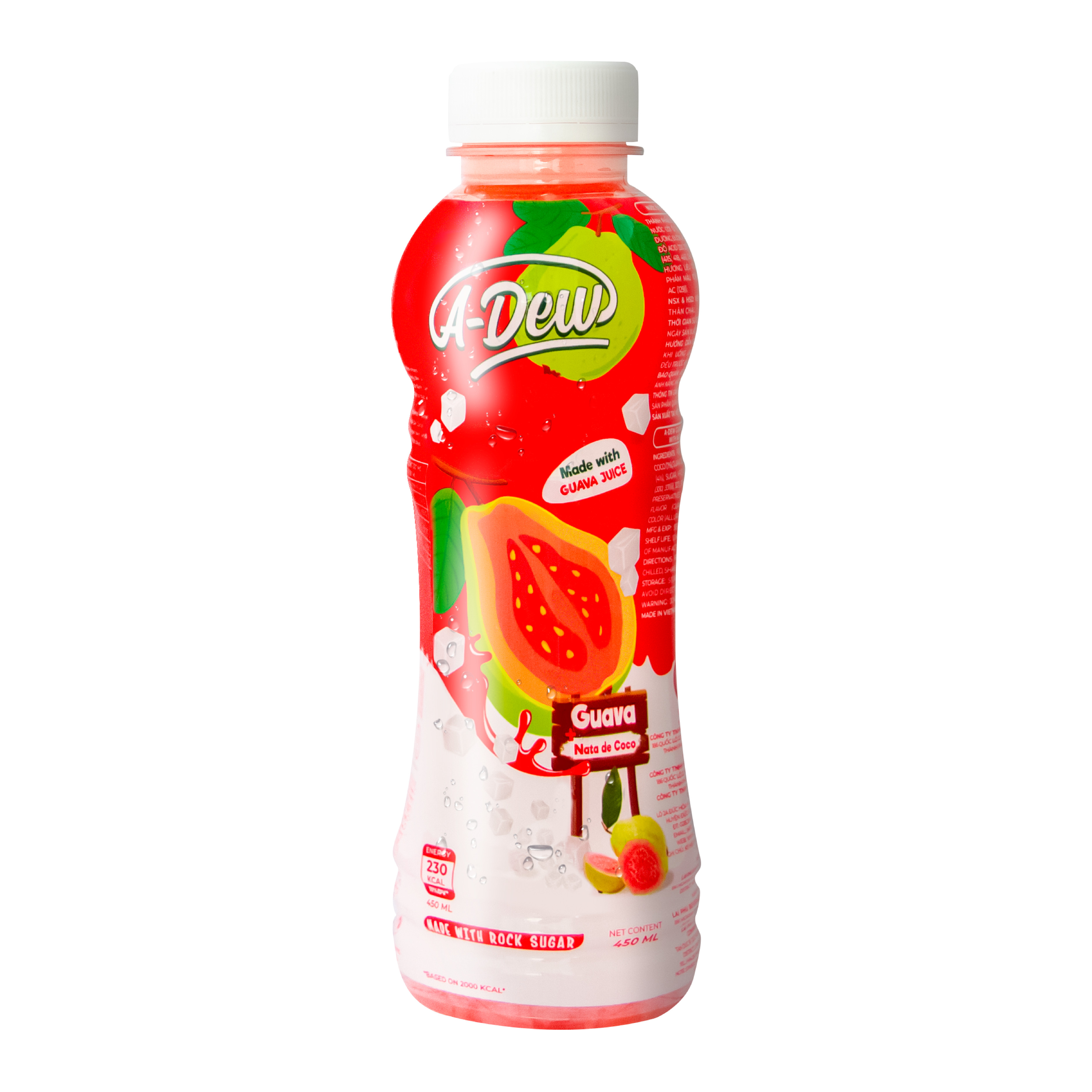 Nước Trái Cây Ổi Thạch Dừa A-Dew Chai 450ml - Thùng 24 Chai